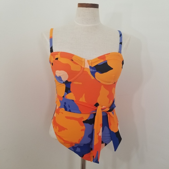 Tabitha Brown for Target Floral Print Underwire One Piece Bathing Suit - Picture 3 of 16